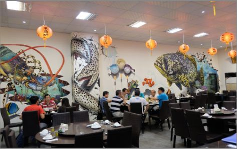 曲靖海鲜餐厅墙体彩绘